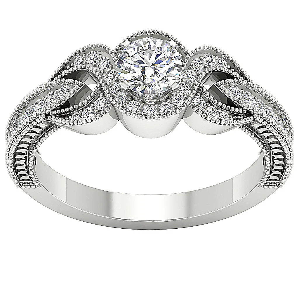 The Jovie For Women Solitaire Anniversary Ring Round Diamond 14K Solid Gold - Image 4