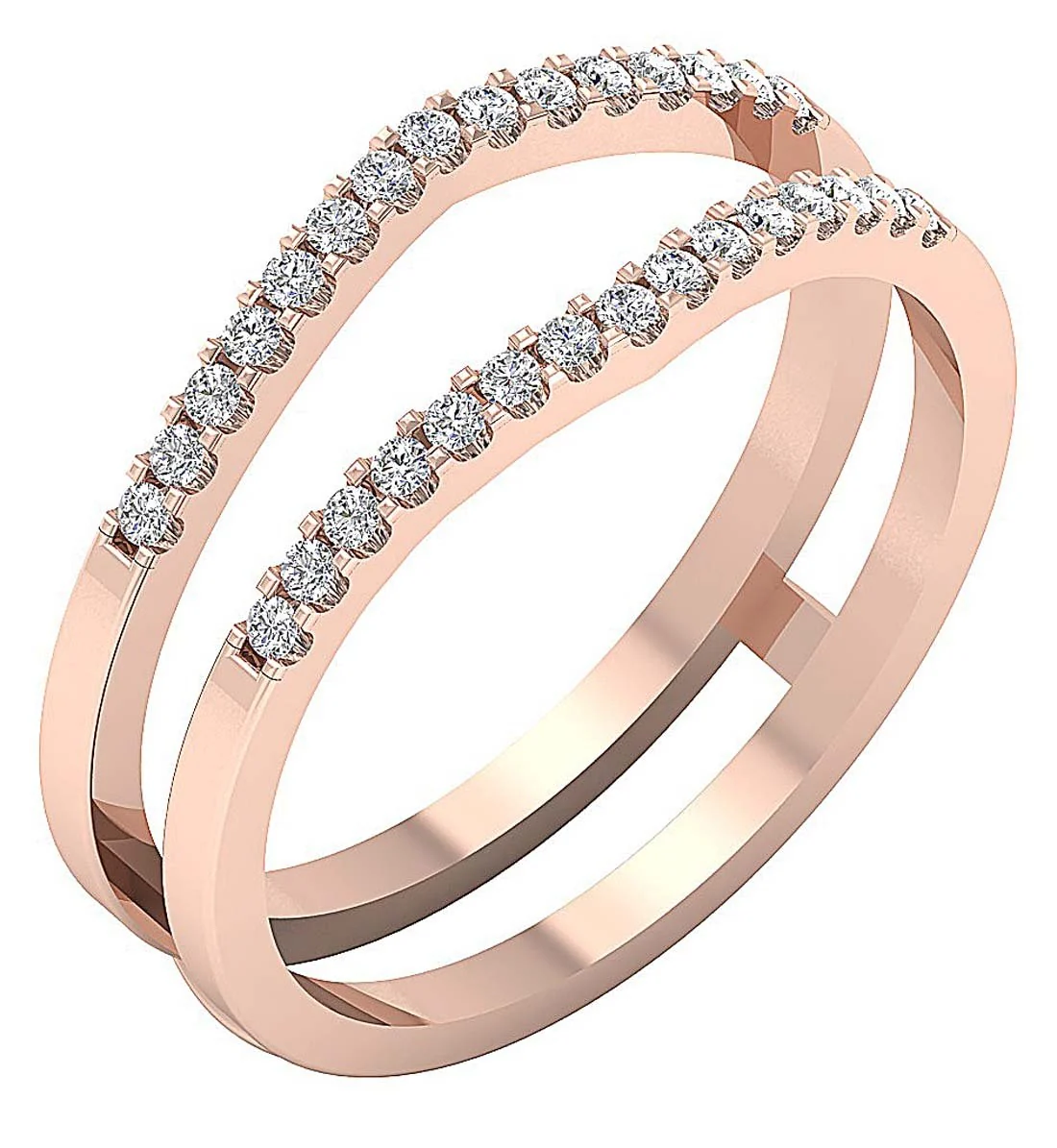 The Joyce Comfort fit Polished Shiny Round Diamond Anniversary Ring 14K Rose Gold