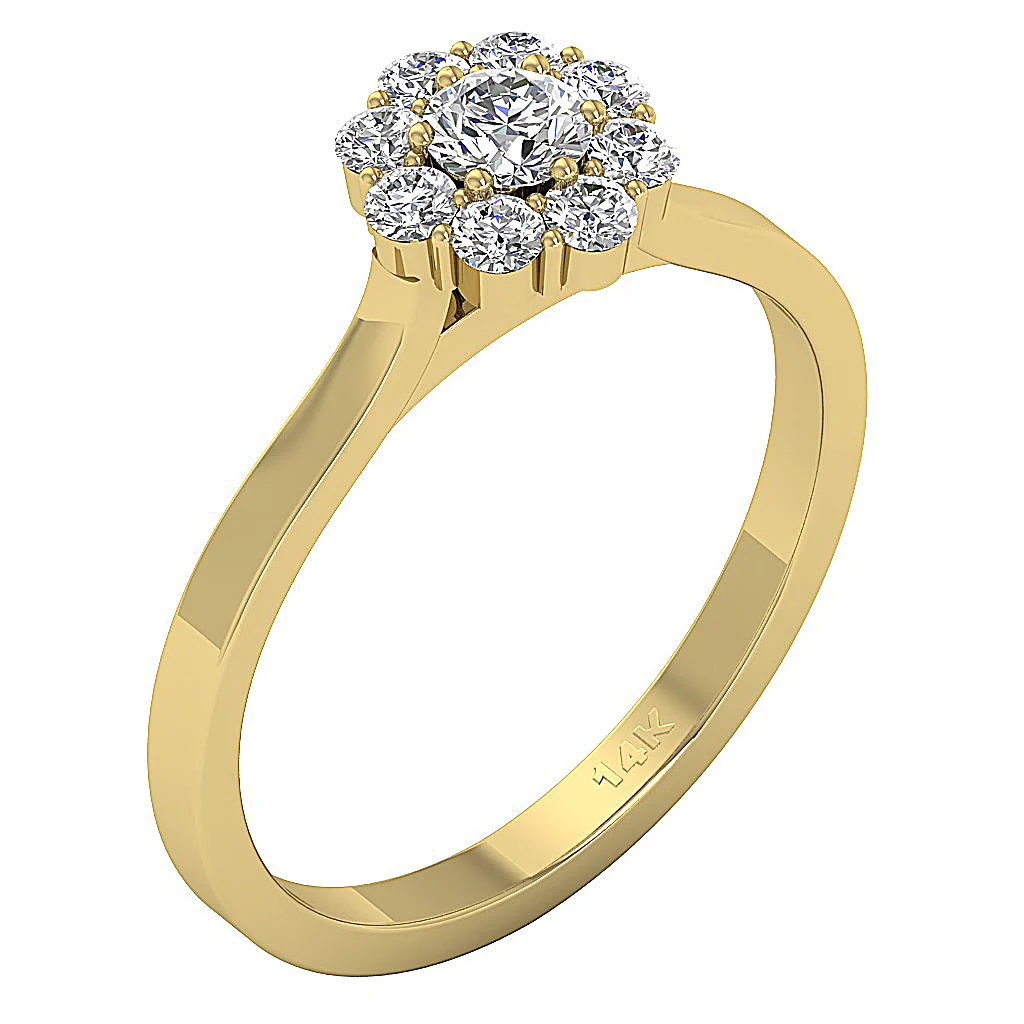 The Jream Classsic Solitaire Engagement Round Diamond Ring 14K Solid Gold 8.30 mm