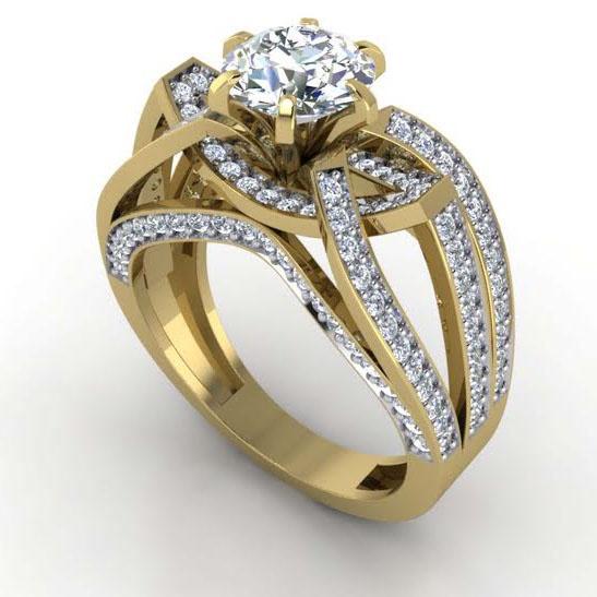 The Jrue Solitaire Engagement Ring Natural Diamond 14K Gold 6.30 mm