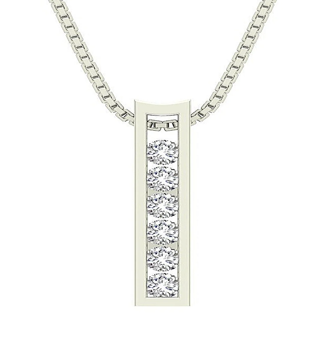 The Jude 14k Yellow Gold Round Diamond Channel Set Fashion Pendant For Her - Image 2