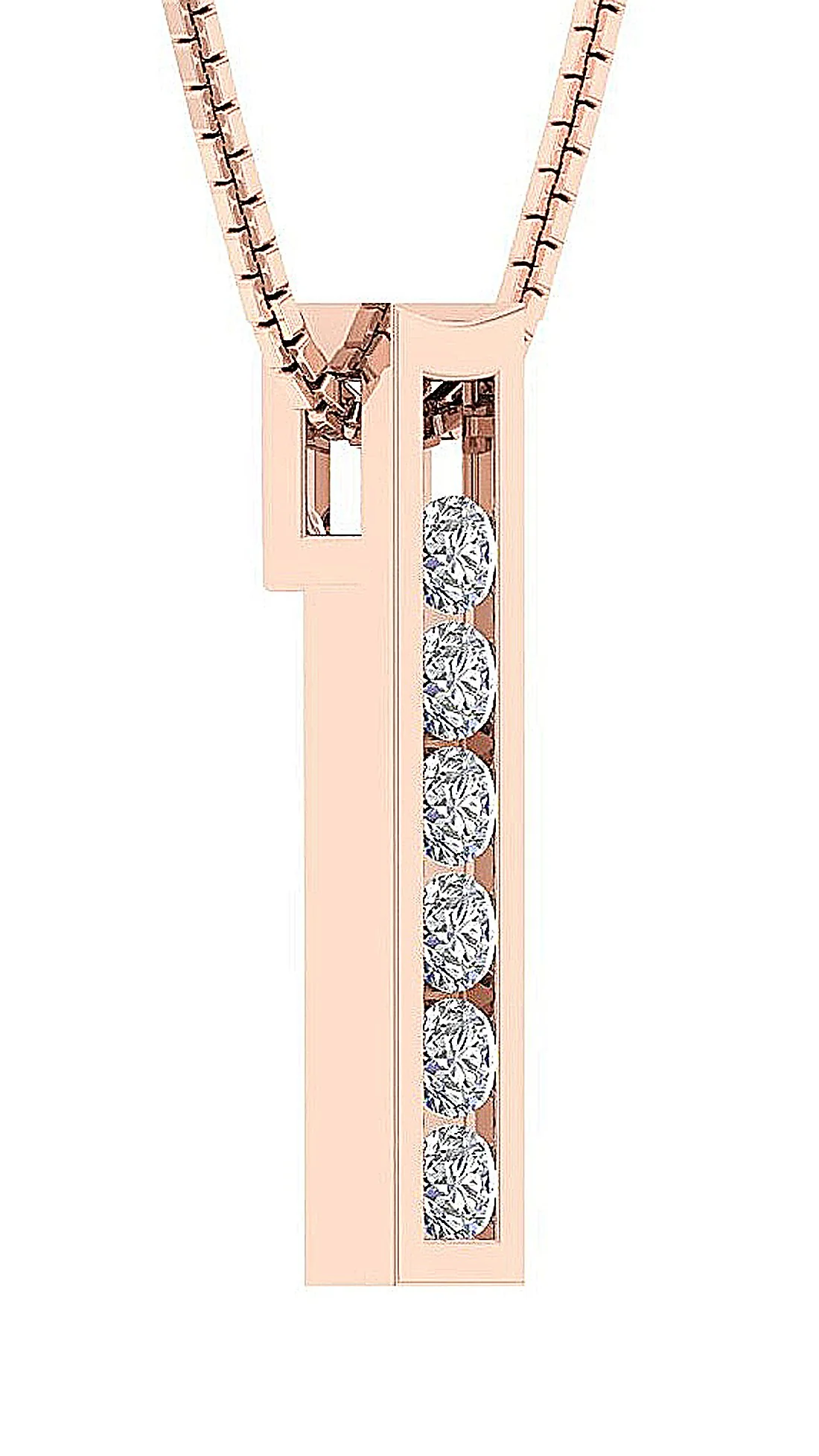 The Jude 14k Yellow Gold Round Diamond Channel Set Fashion Pendant For Her - Image 4