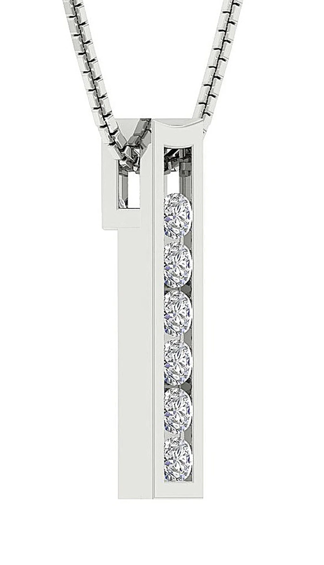 The Jude 14k Yellow Gold Round Diamond Channel Set Fashion Pendant For Her - Image 6