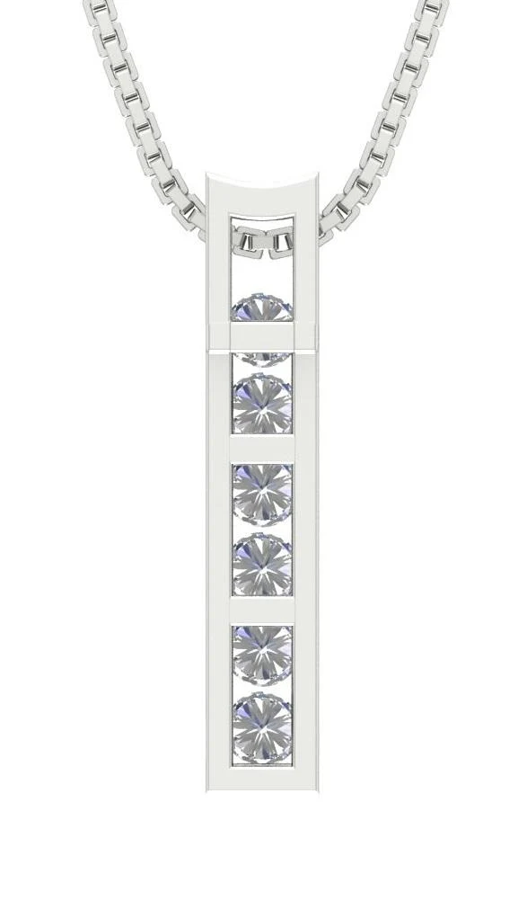 The Jude 14k Yellow Gold Round Diamond Channel Set Fashion Pendant For Her - Image 7