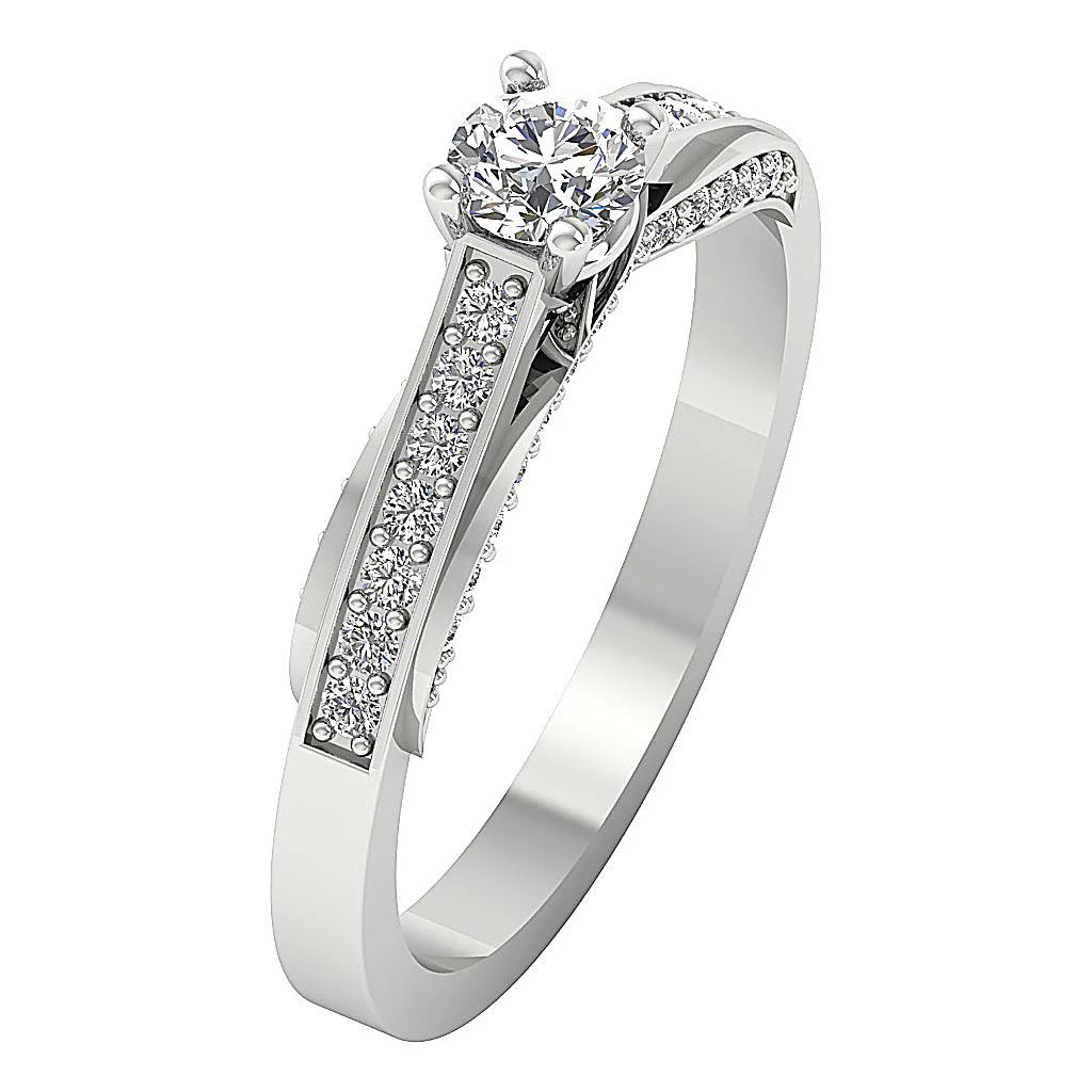 The Julio Classsic 14k Gold Natural Diamond Solitaire Anniversary Ring 4.30 mm - Image 3