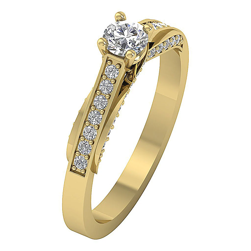 The Julio Classsic 14k Gold Natural Diamond Solitaire Anniversary Ring 4.30 mm - Image 4