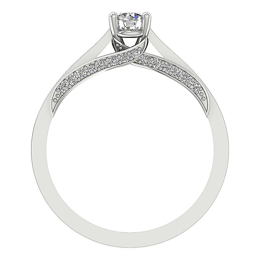 The Julio Classsic 14k Gold Natural Diamond Solitaire Anniversary Ring 4.30 mm - Image 5