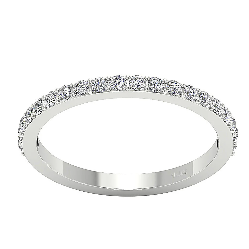 The Julissa Stackable Anniversary Ring Band Round Diamond 14K Solid Gold