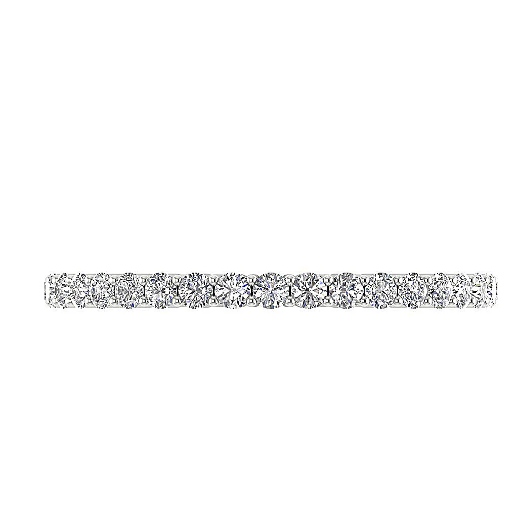 The Julius Prong Set Round Brilliant Cut Diamond Full Eternity Anniversary Ring 14K Gold - Image 5