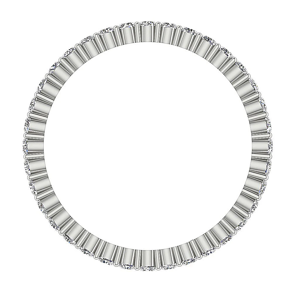 The Julius Prong Set Round Brilliant Cut Diamond Full Eternity Anniversary Ring 14K Gold - Image 6