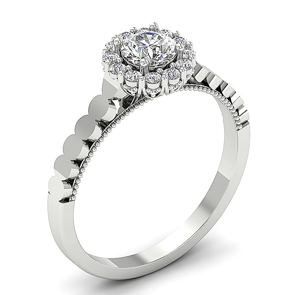 The Juniper Round Diamond 14k Rose Gold Solitaire Engagement Ring For Women - Image 3
