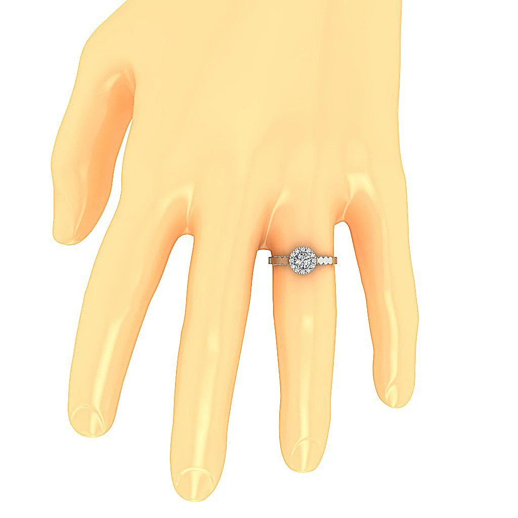 The Juniper Round Diamond 14k Rose Gold Solitaire Engagement Ring For Women - Image 7