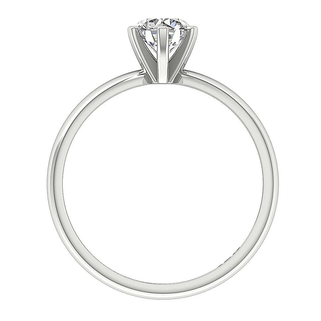 The Justice Excellent Prong Set Solitaire Round Diamond Engagement Ring 14K Solid Gold - Image 4