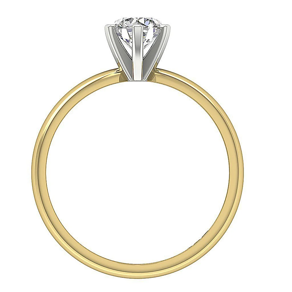 The Justice Excellent Prong Set Solitaire Round Diamond Engagement Ring 14K Solid Gold - Image 7