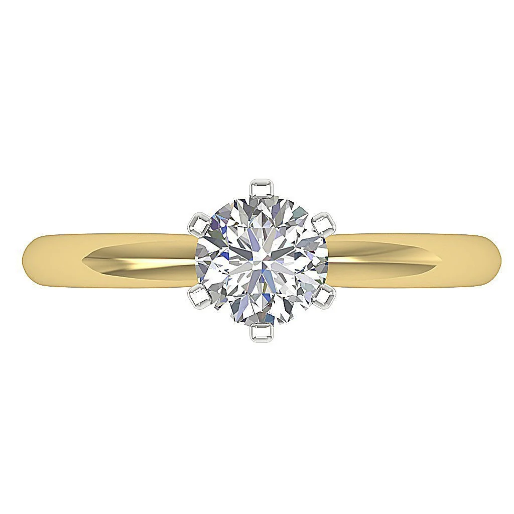 The Justice Excellent Prong Set Solitaire Round Diamond Engagement Ring 14K Solid Gold - Image 8