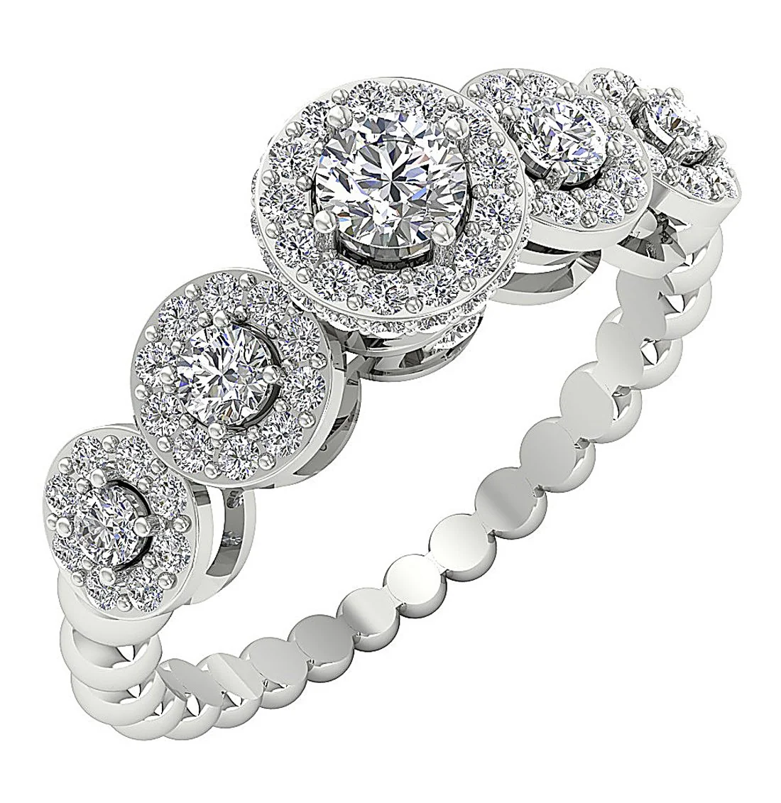 The Kabir Halo Solitaire Diamond Engagement Wedding Ring 14K Yellow Gold - Image 2
