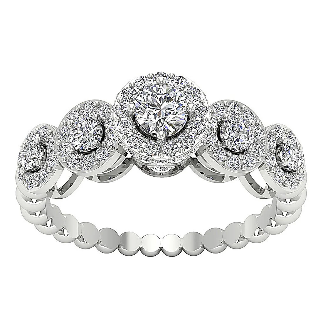 The Kabir Halo Solitaire Diamond Engagement Wedding Ring 14K Yellow Gold - Image 5