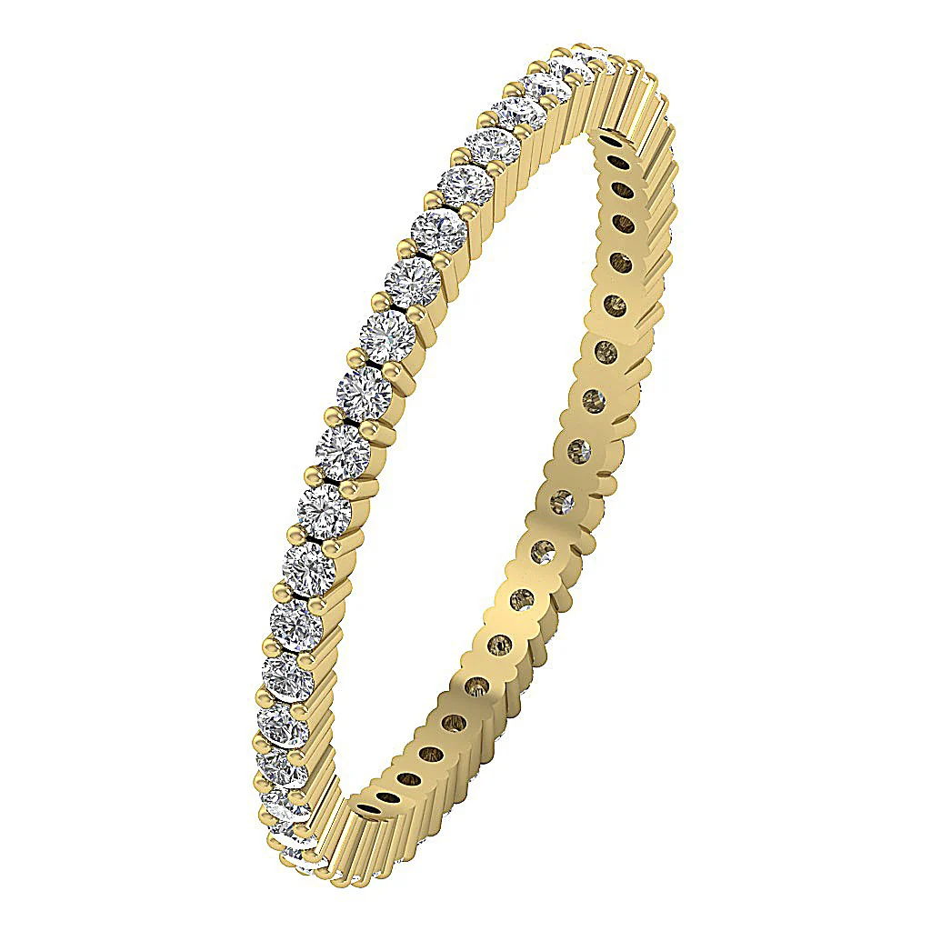 The Kade Elegant Prong Set Genuine Diamond 14K White Gold Full Eternity Wedding Ring - Image 4