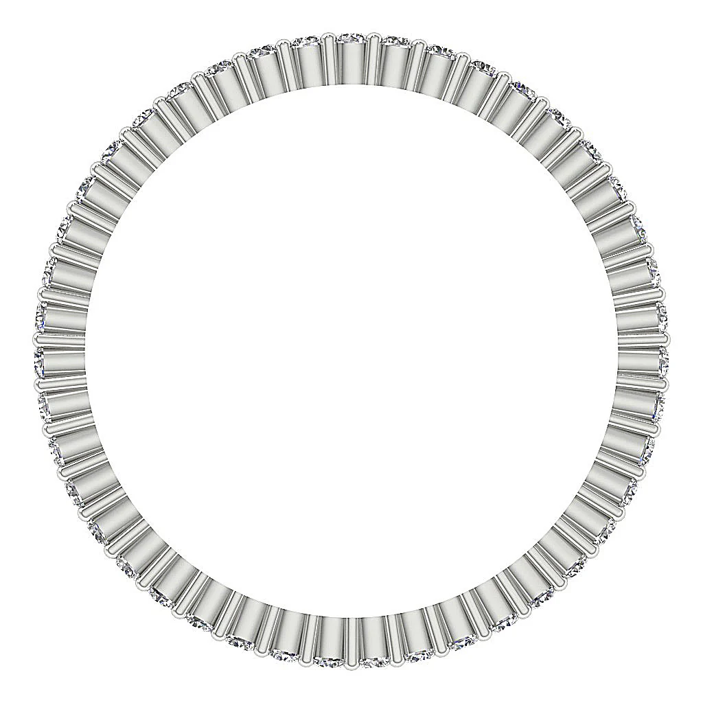 The Kade Elegant Prong Set Genuine Diamond 14K White Gold Full Eternity Wedding Ring - Image 6