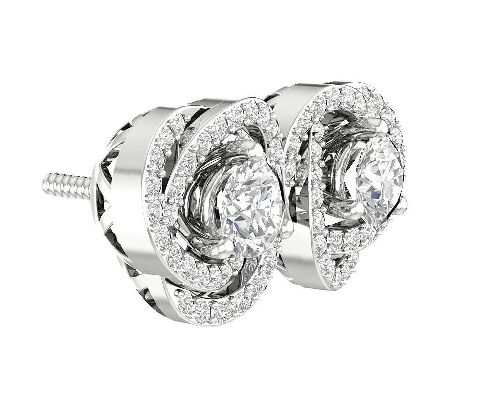 The Kaden Natural Round Diamond Removable Jacket Stud Earring Rose Gold - Image 4