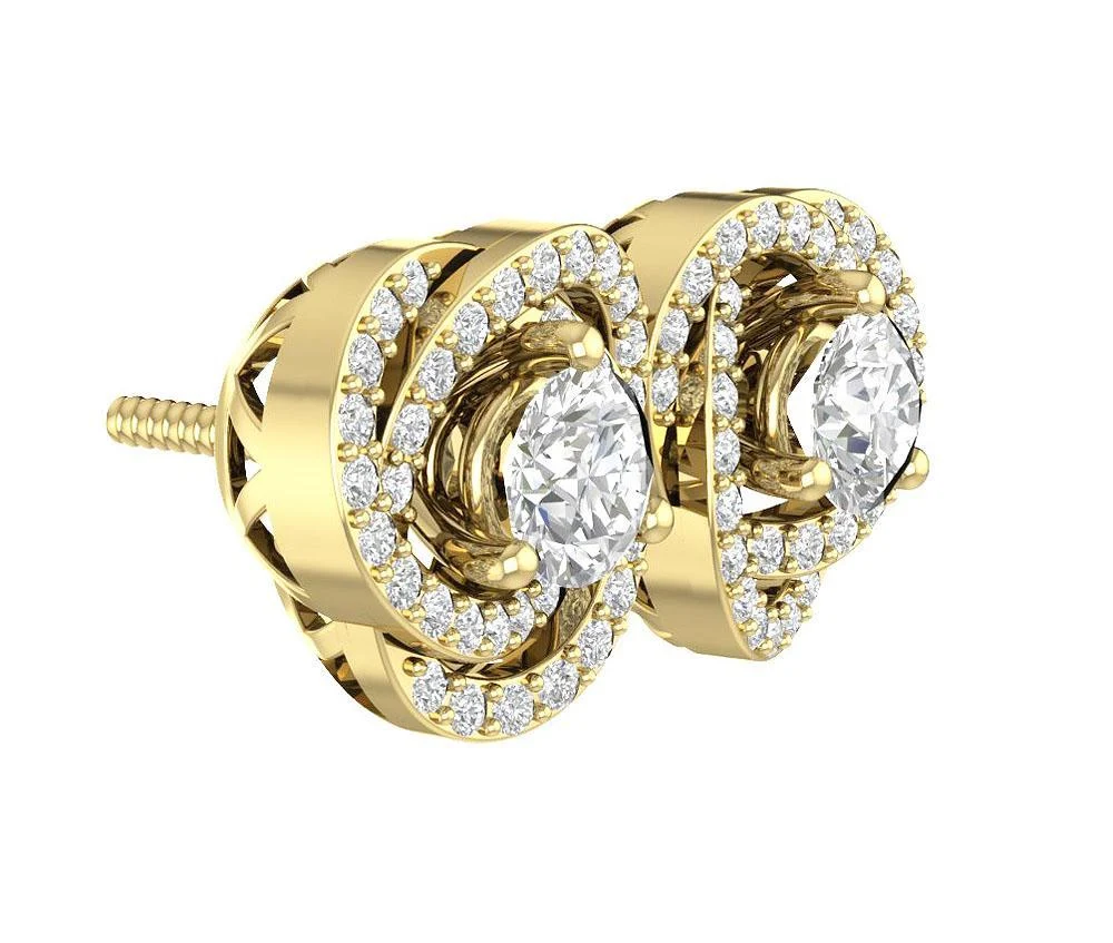 The Kaden Natural Round Diamond Removable Jacket Stud Earring Rose Gold - Image 5