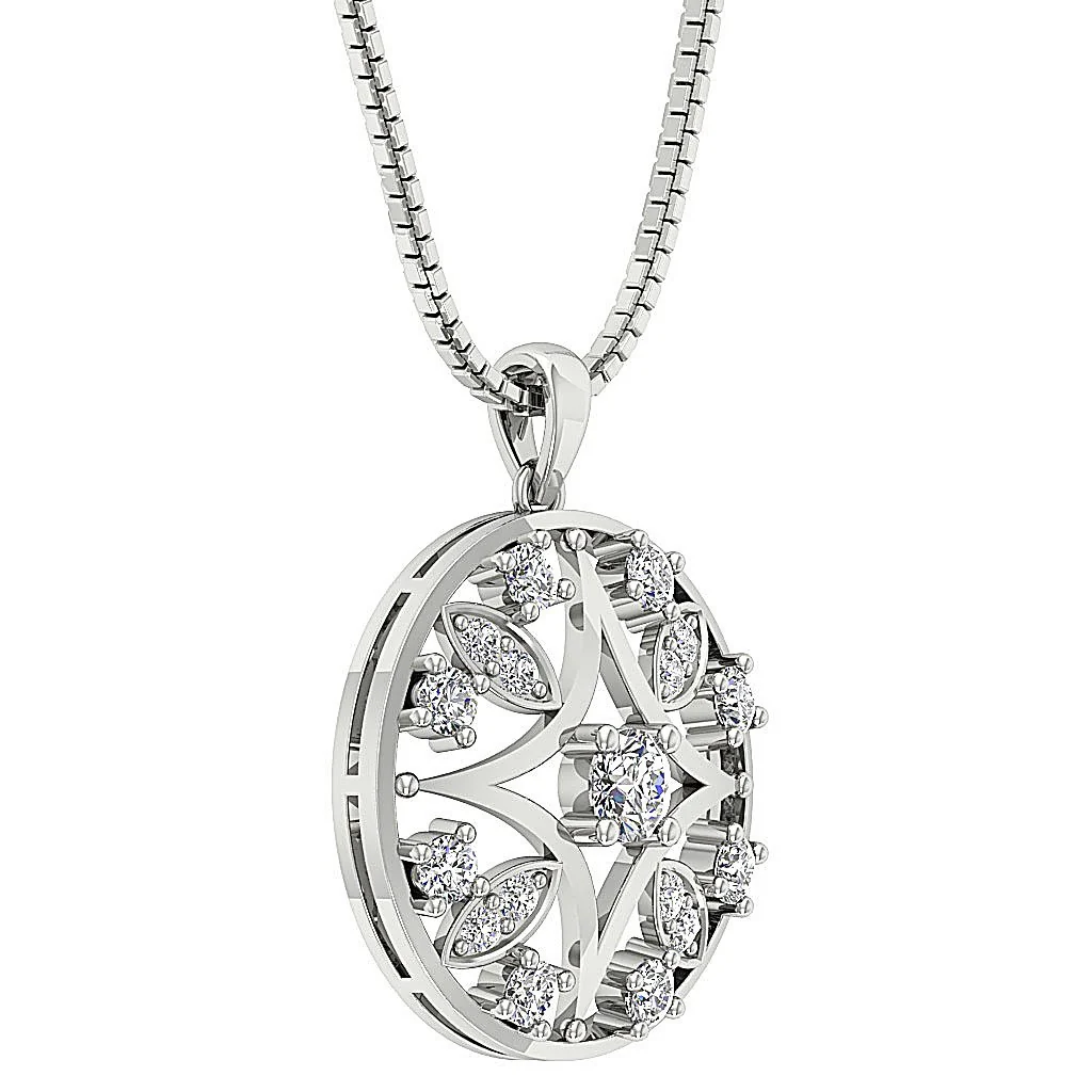 The Kaden 1 Carat Natural Diamond Designer Circle Pendant Necklace For Women Yellow Gold - Image 6