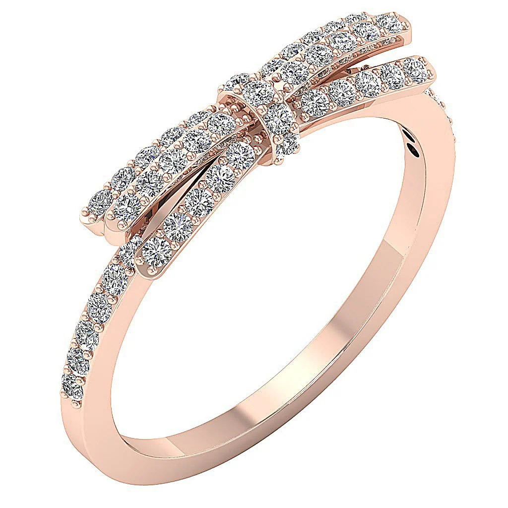 The Kahlani Anniversary Wedding Ring Round Brilliant Cut Diamond 14K Solid Gold