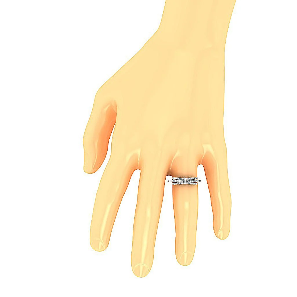 The Kahlani Anniversary Wedding Ring Round Brilliant Cut Diamond 14K Solid Gold - Image 7