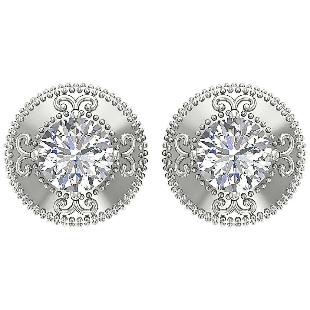 The Kai Classsic Solitaire Studs Earrings 1 Carat Natural Diamond Prong Set 14K Solid Gold - Image 7