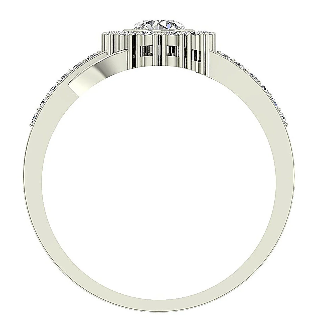 The Kairi Round Diamond 14K Solid Yellow Gold Halo Solitaire Engagement Ring - Image 5