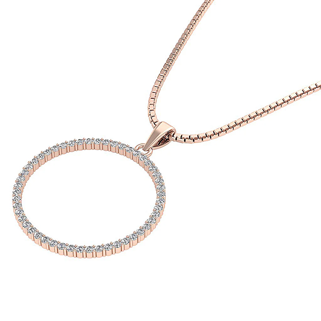 The Kairo Natural Diamond Appraisal 14k Solid White Gold Circle Pendant Necklace With Chain - Image 15