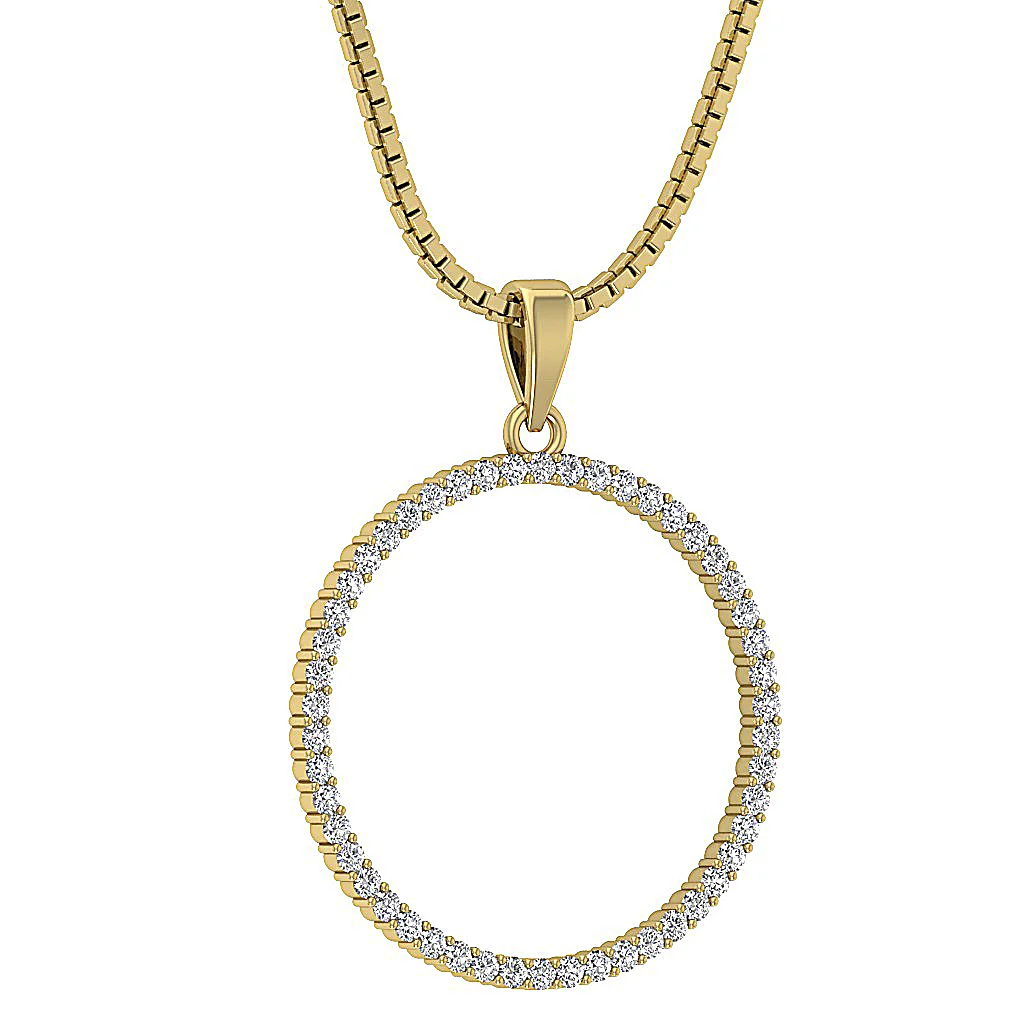The Kairo Natural Diamond Appraisal 14k Solid White Gold Circle Pendant Necklace With Chain - Image 5