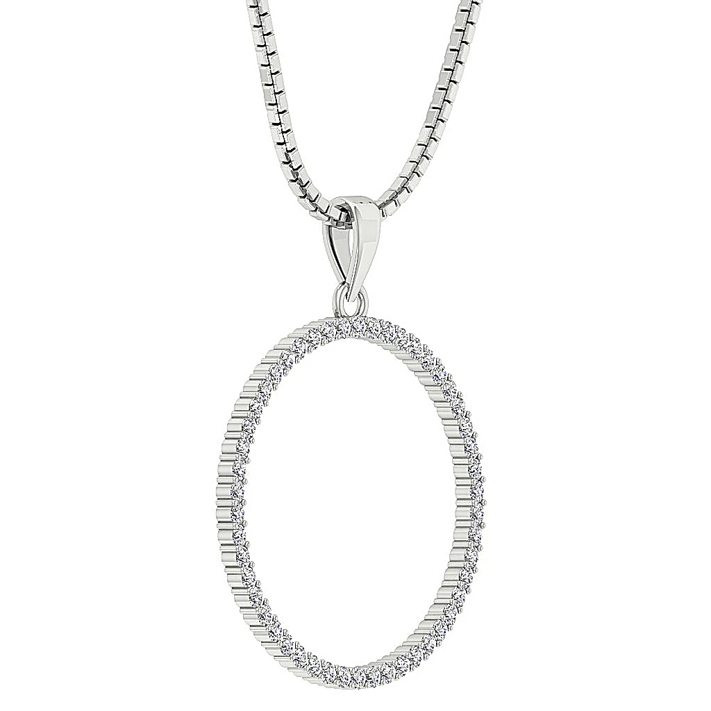 The Kairo Natural Diamond Appraisal 14k Solid White Gold Circle Pendant Necklace With Chain - Image 7