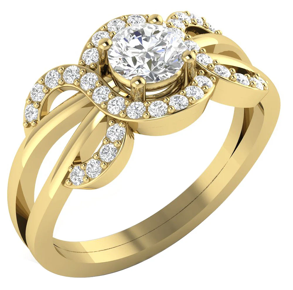 The Kaisen 14K White Gold Split Shank Solitaire Engagement Ring Natural Diamond - Image 3