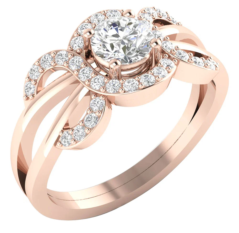 The Kaisen 14K White Gold Split Shank Solitaire Engagement Ring Natural Diamond - Image 4