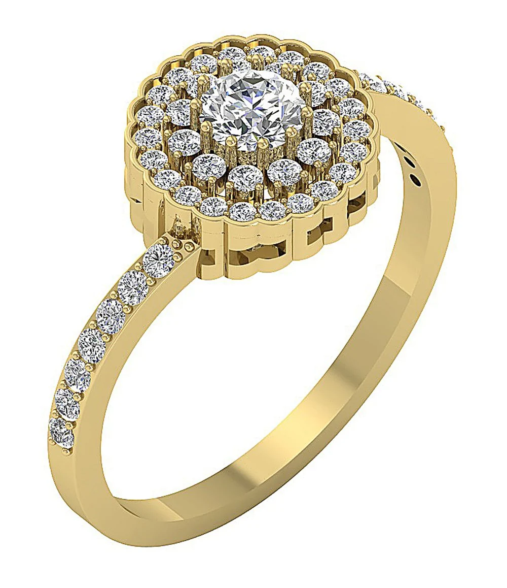 The Kaiya Gorgeous Natural Diamond Diamond Solitaire Ring Prong Set 14K Gold - Image 3