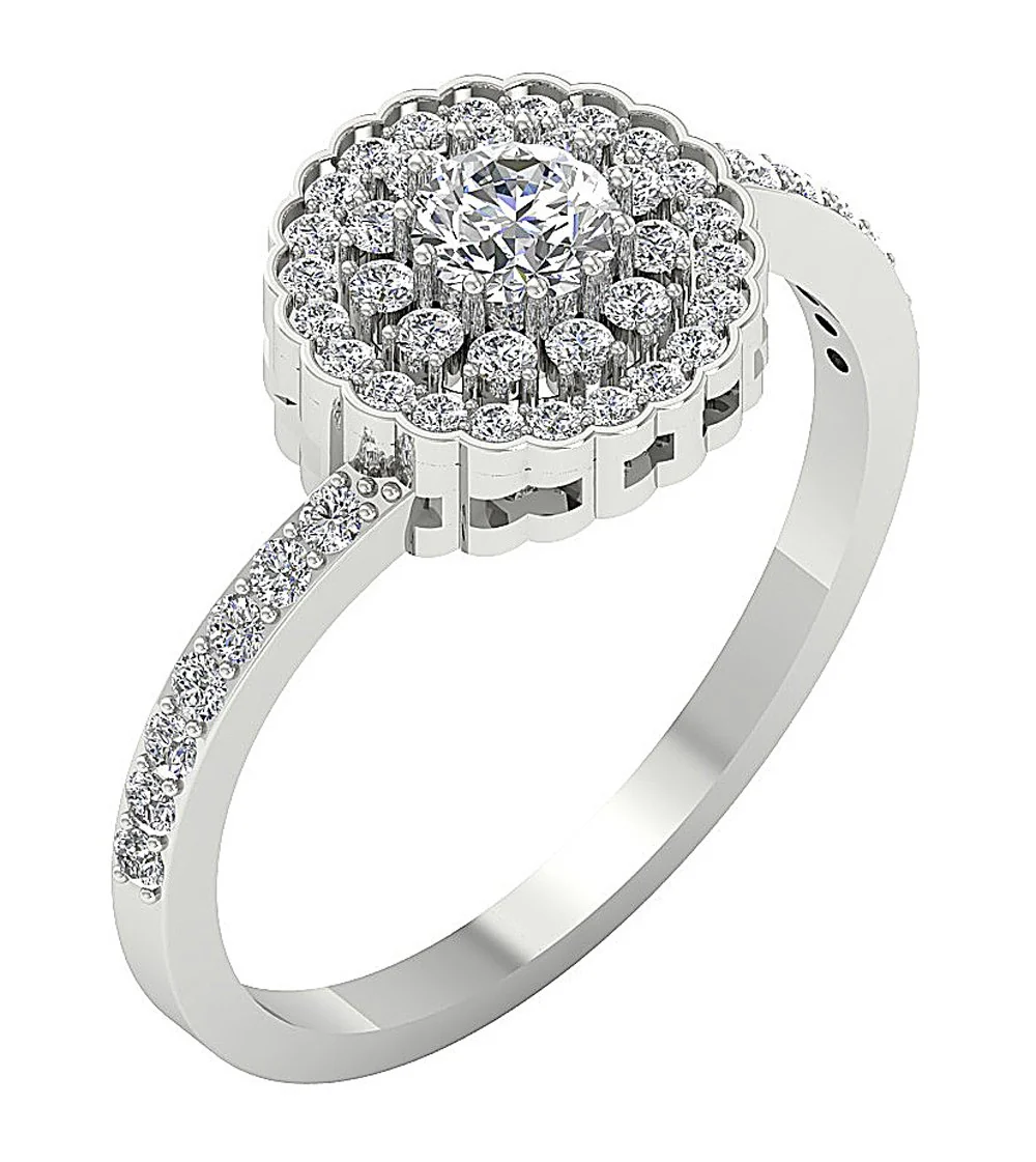 The Kaiya Gorgeous Natural Diamond Diamond Solitaire Ring Prong Set 14K Gold - Image 4