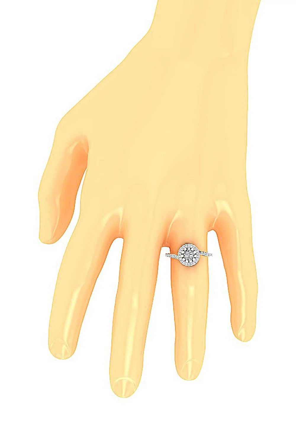 The Kaiya Gorgeous Natural Diamond Diamond Solitaire Ring Prong Set 14K Gold - Image 6