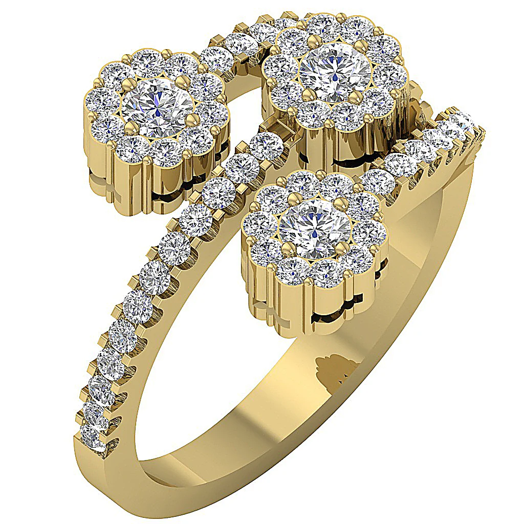 The Kaizen 14K White Yellow Rose Gold Natural Diamond Engagement Ring - Image 2