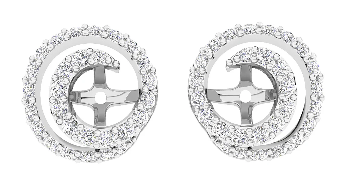 I1/SI1/VS1/VVS1 0.60Ct Round Diamond Designer Jacket Earring 14K Solid Rose Gold 9.90mm - Image 2