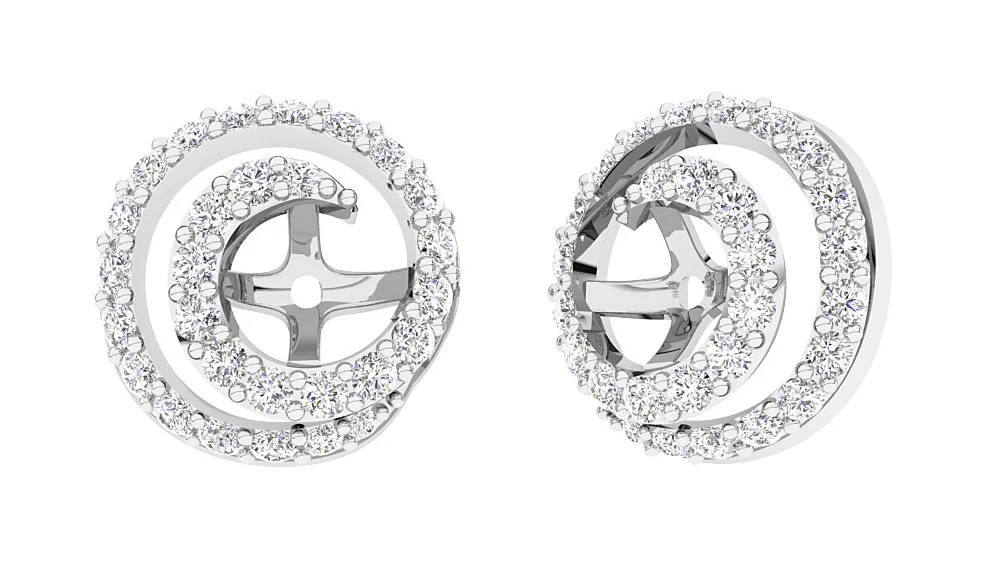 I1/SI1/VS1/VVS1 0.60Ct Round Diamond Designer Jacket Earring 14K Solid Rose Gold 9.90mm - Image 4