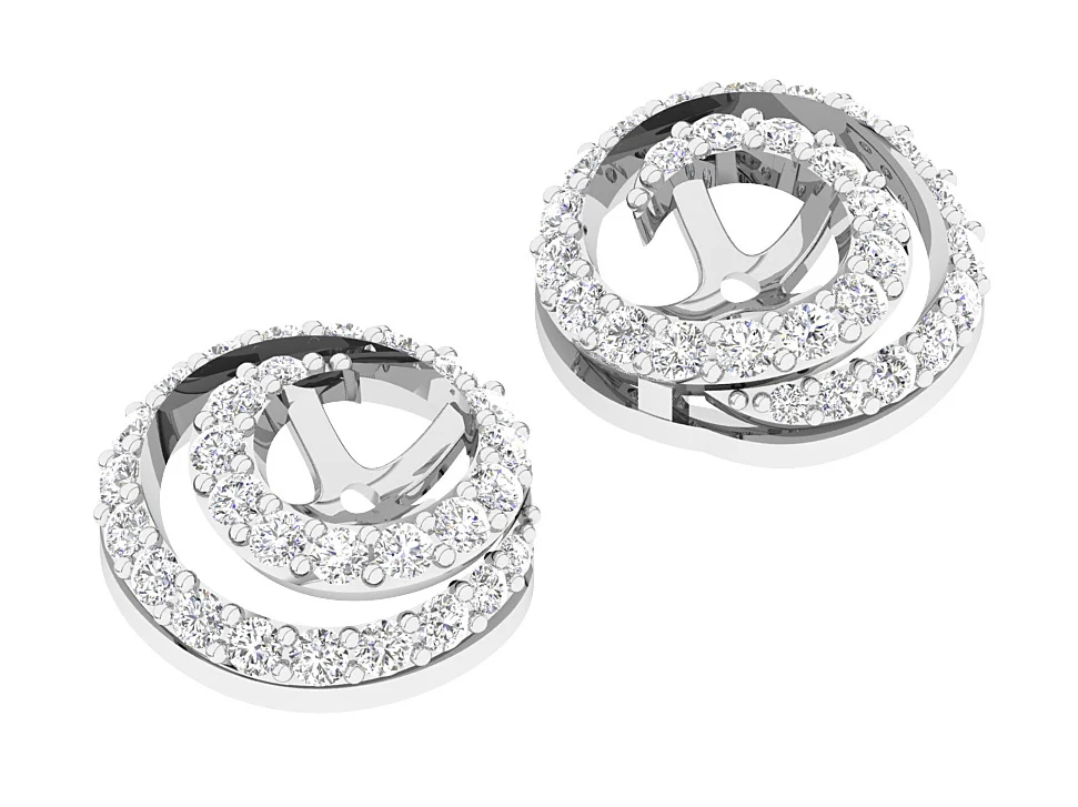 I1/SI1/VS1/VVS1 0.60Ct Round Diamond Designer Jacket Earring 14K Solid Rose Gold 9.90mm - Image 5