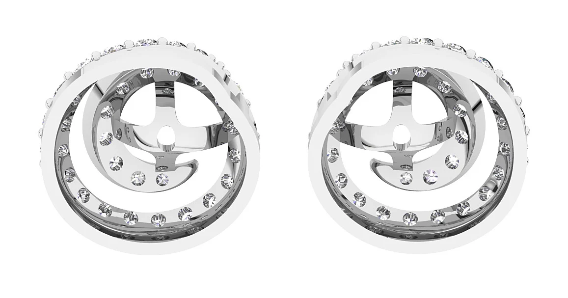 I1/SI1/VS1/VVS1 0.60Ct Round Diamond Designer Jacket Earring 14K Solid Rose Gold 9.90mm - Image 6