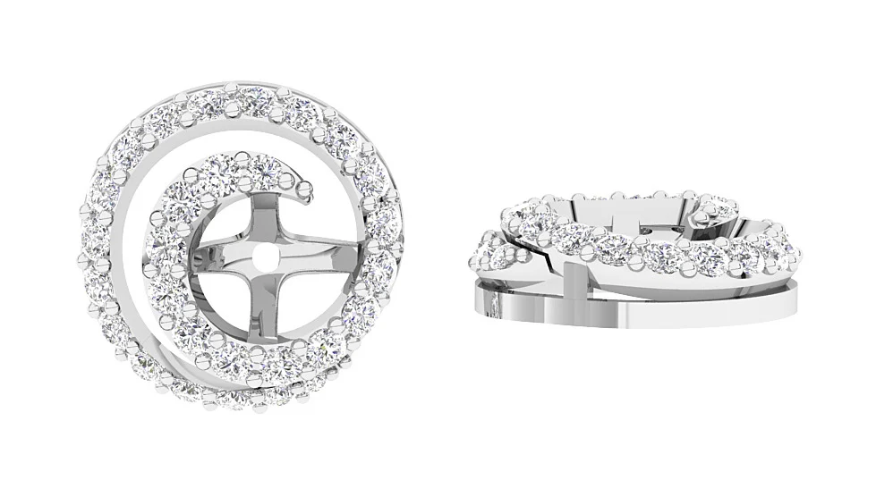 I1/SI1/VS1/VVS1 0.60Ct Round Diamond Designer Jacket Earring 14K Solid Rose Gold 9.90mm - Image 8