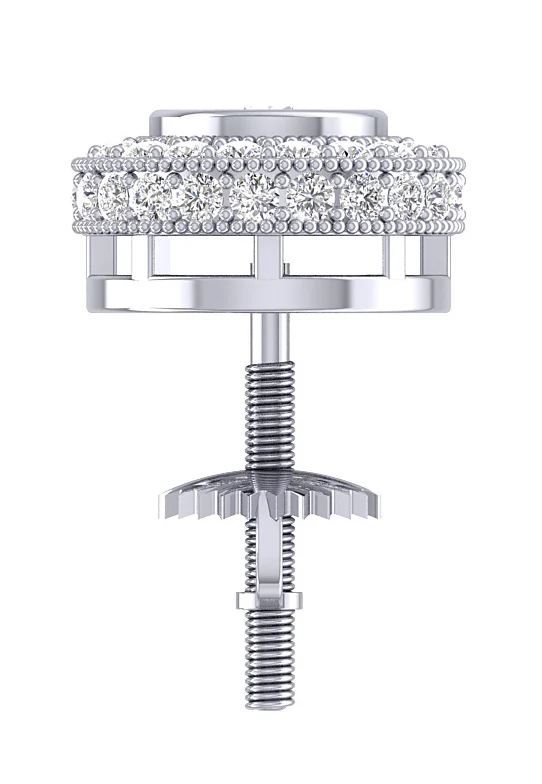 The Kaleb Natural Diamond 14K Gold Removable Jacket Stud Earring For Women - Image 4