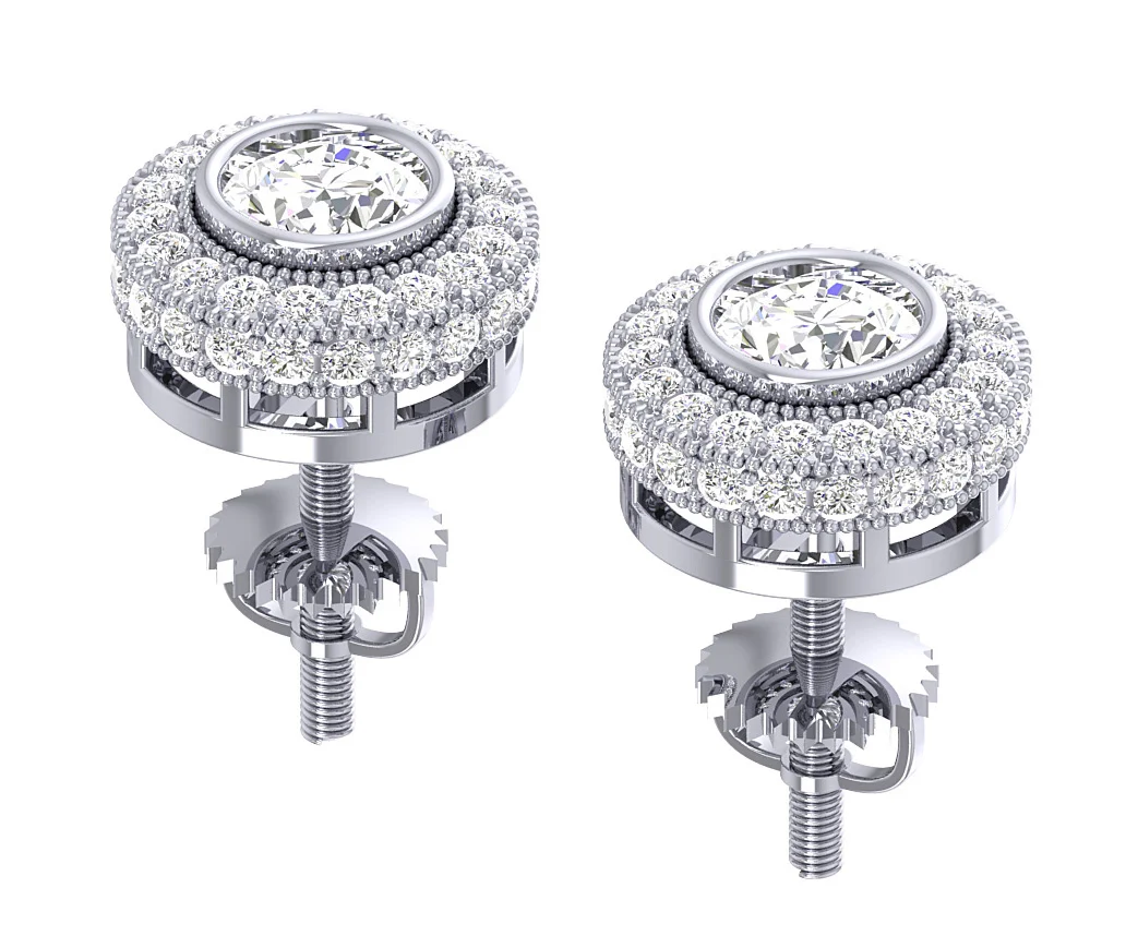 The Kaleb Natural Diamond 14K Gold Removable Jacket Stud Earring For Women - Image 7