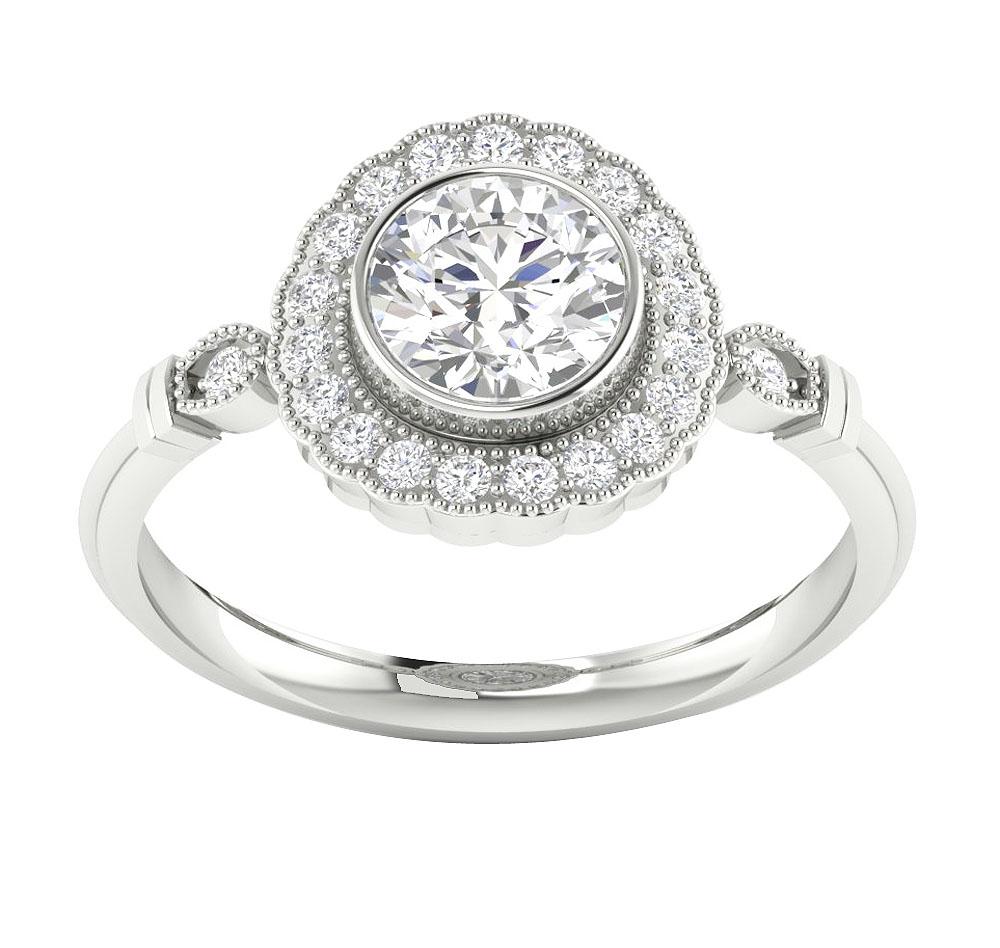 The Kamari 1 Ct Center Round Solitaire Diamond Engagement Ring 14K White Gold 11.80 mm - Image 6