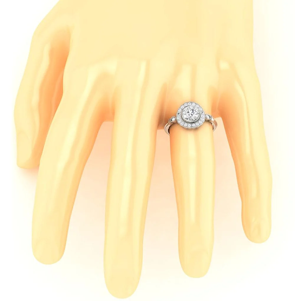 The Kamari 1 Ct Center Round Solitaire Diamond Engagement Ring 14K White Gold 11.80 mm - Image 7
