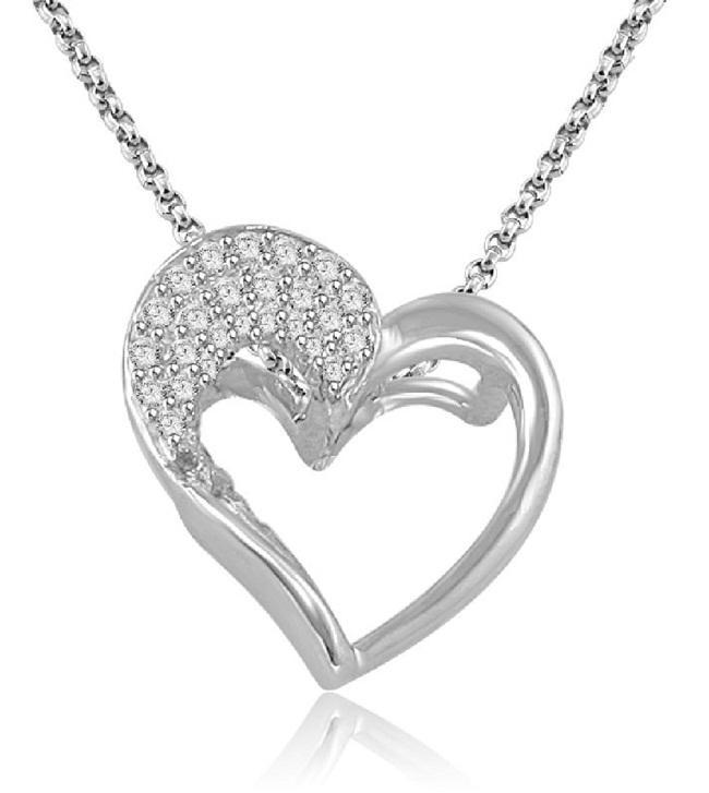 The Kamari Natural Diamond 14K Solid Gold Prong Set Love Of Heart Pendant Appraisal