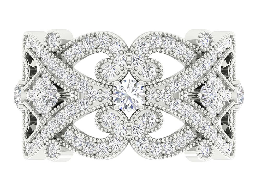 The Kamari Milgrain Eternity Anniversary Ring Band White Yellow Rose Gold Natural Diamond - Image 6
